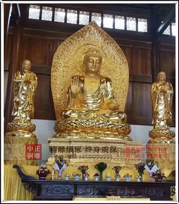 寺院銅雕佛像圖片