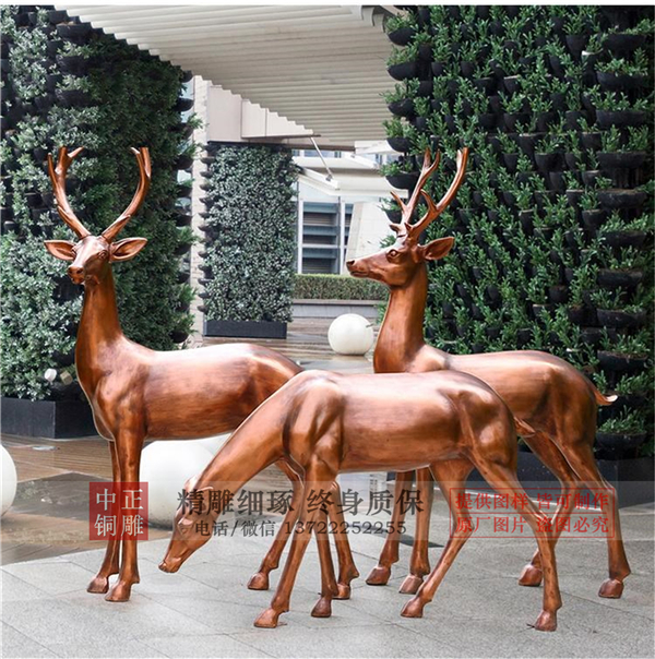 小區(qū)銅鹿雕塑