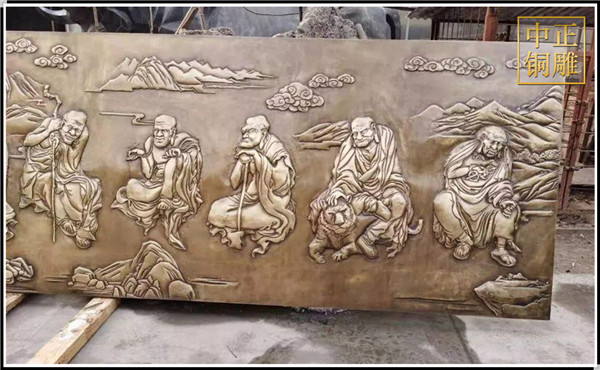 十八羅漢銅浮雕