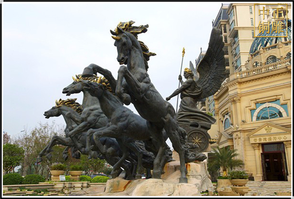 阿波羅戰(zhàn)車(chē)八駿銅馬雕塑