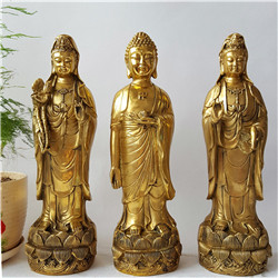 純銅西方三圣佛像擺件