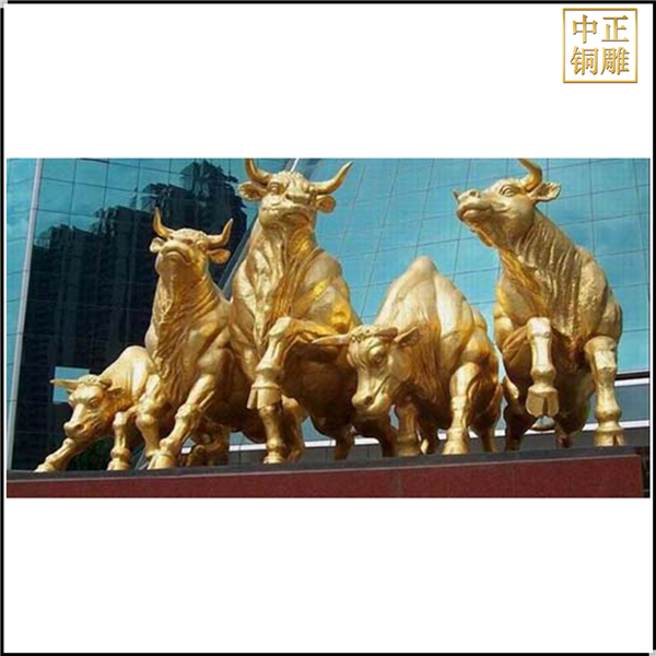 公司門(mén)口銅牛雕塑
