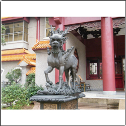 門口銅麒麟擺件
