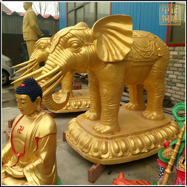 大型鎏金銅大象鑄造