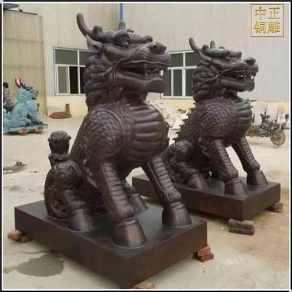 現貨銅麒麟擺件