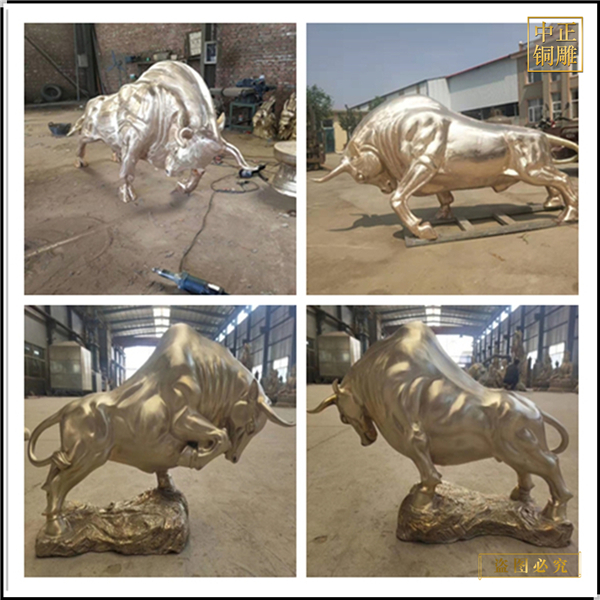 大型室外貼金銅牛雕塑鑄造