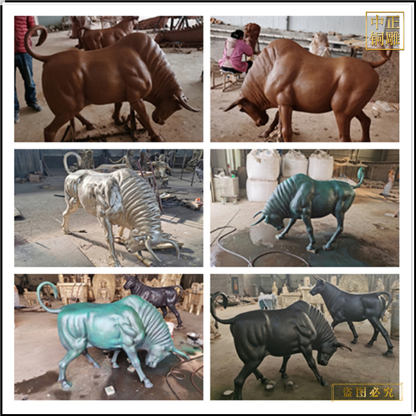 工廠批發純低頭銅牛擺件