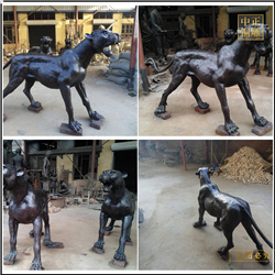 廠(chǎng)家鑄造大型金錢(qián)豹雕塑