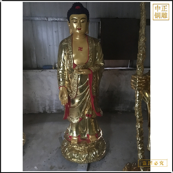 供應西方三圣貼金佛像報價