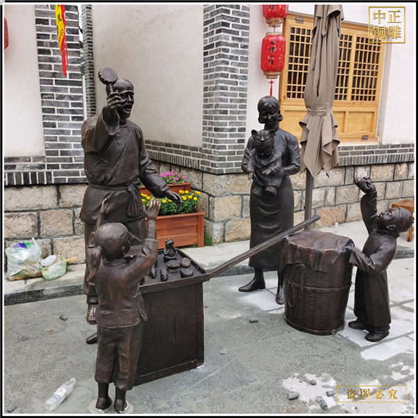 酒館賣酒人物銅雕塑制作