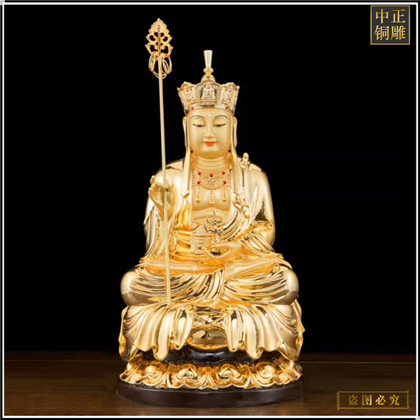 純銅鎏金地藏王銅佛像