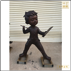 小男孩銅雕塑鑄造