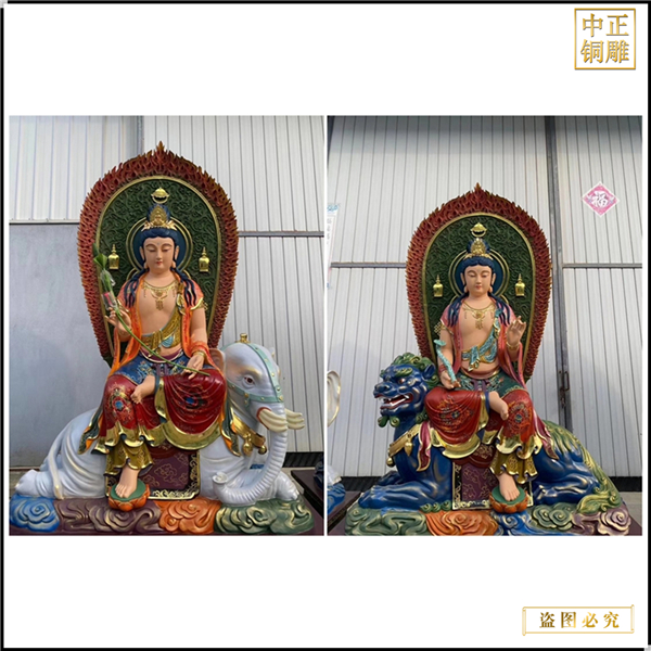 文殊普賢銅像制作