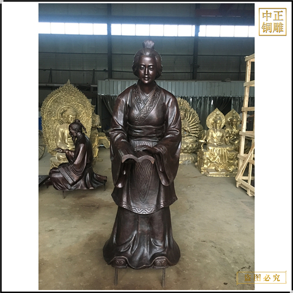 古代婦女銅雕塑