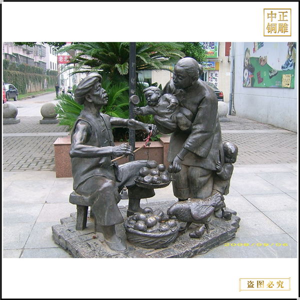 買雞蛋人物銅雕塑加工