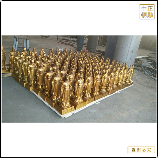 鎏金小型商圣銅雕塑鑄造