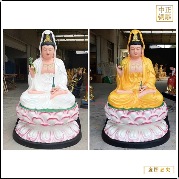 坐像寺廟觀世音菩薩雕像