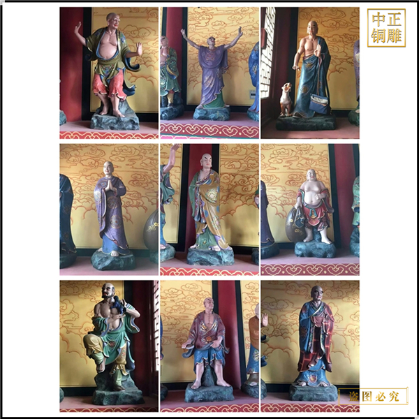 批發純銅十八羅漢佛像