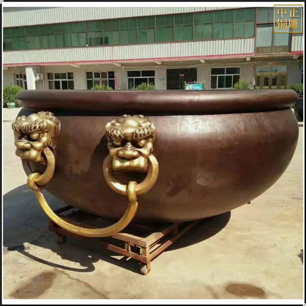 大型景區(qū)銅缸擺件